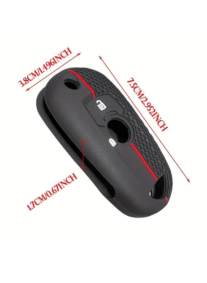 Opel Vauxhall Astra K Corsa E Key Fob Case Cover Black With Red Stripe 1PC - Image 2